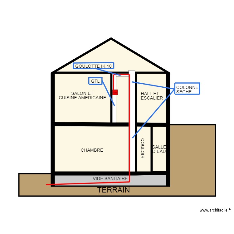 PESSICART COUPE FACADE OUEST. Plan de 0 pièce et 0 m2