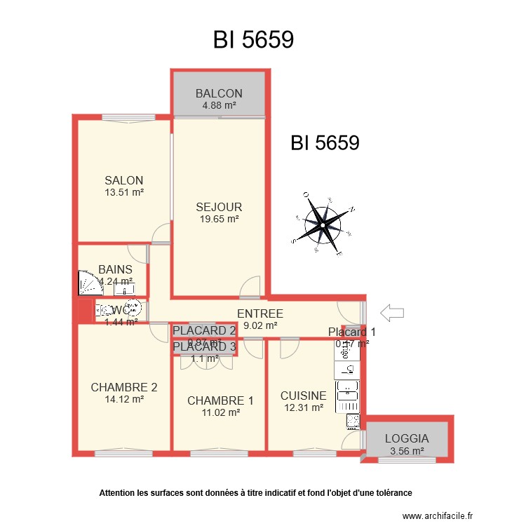 BI 5659 Ouafae. Plan de 0 pièce et 0 m2