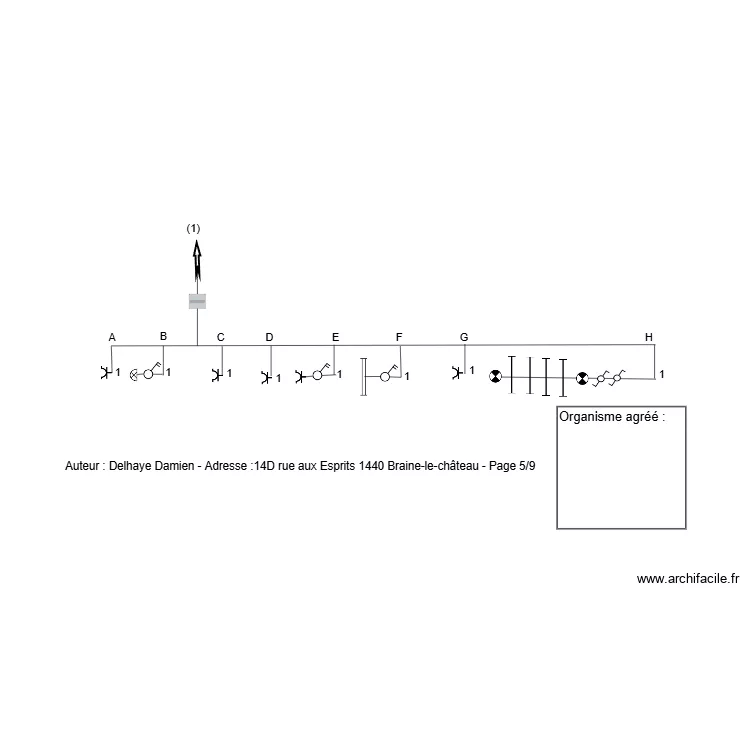 BLC plan apr&egrave;s boite d&eacute;rivation. Plan de 
