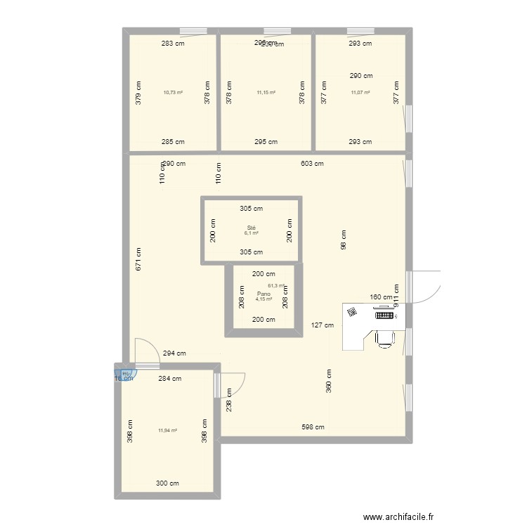 Cab Mel 2. Plan de 7 pièces et 129 m2