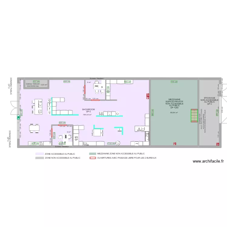 COMERA CUISINES MEZZANINE APRES TRAVAUX. Plan de COMERA CUISINES MEZZANINE APRES TRAVAUX. Plan de