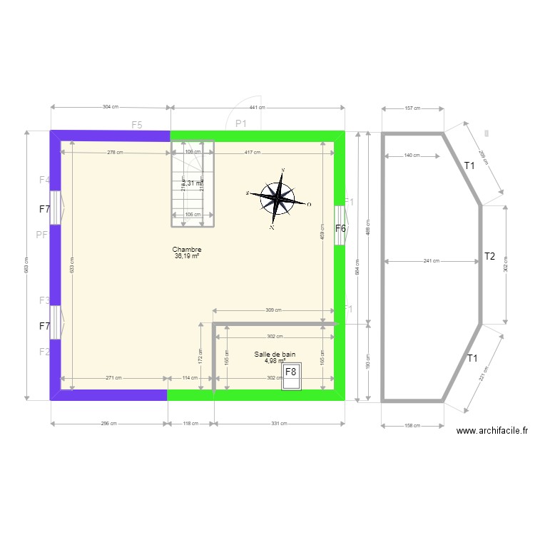 Plan MOULINS. Plan de 9 pièces et 103 m2