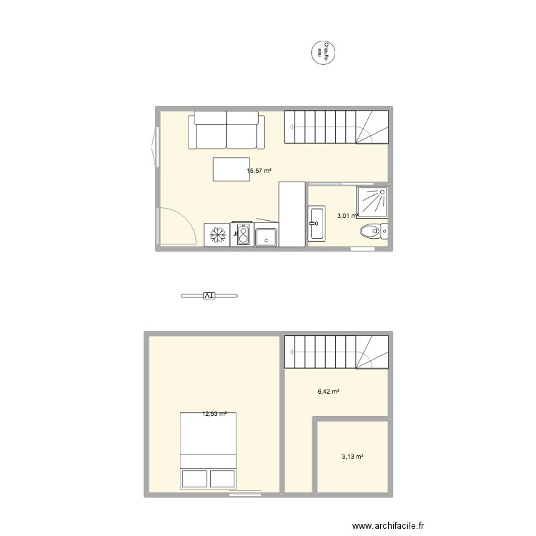appartement  V3. Plan de 0 pièce et 0 m2