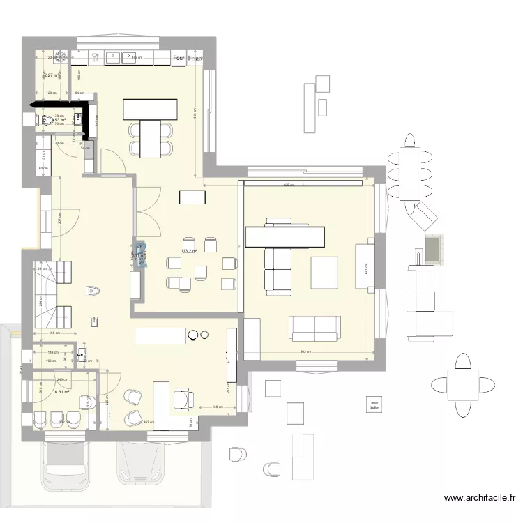 cuisine test. Plan de 