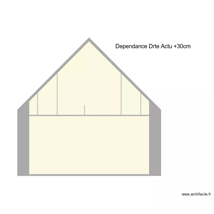 Pignon dependance Drte rehausse 30cm. Plan de 