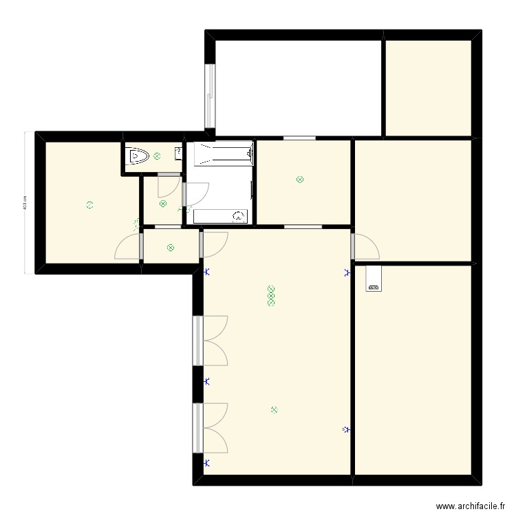 dampremy electricité. Plan de 8 pièces et 87 m2