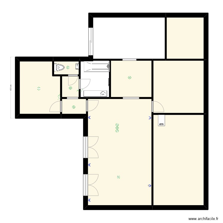 dampremy electricité. Plan de 9 pièces et 105 m2