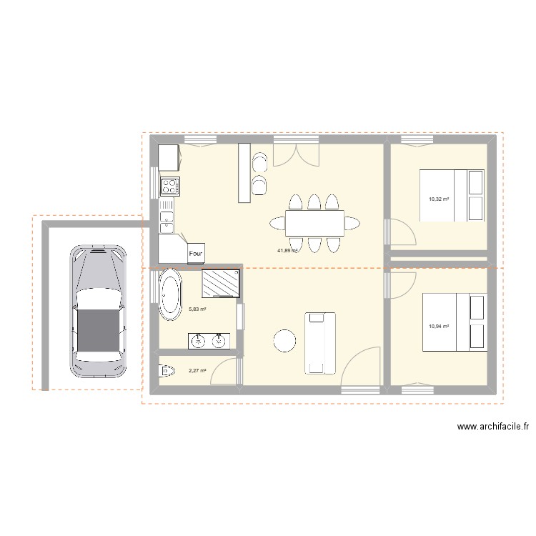alison. Plan de 5 pièces et 71 m2
