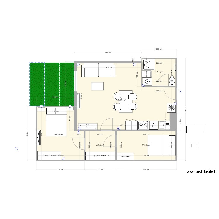 appart rouge f3 B. Plan de 0 pièce et 0 m2