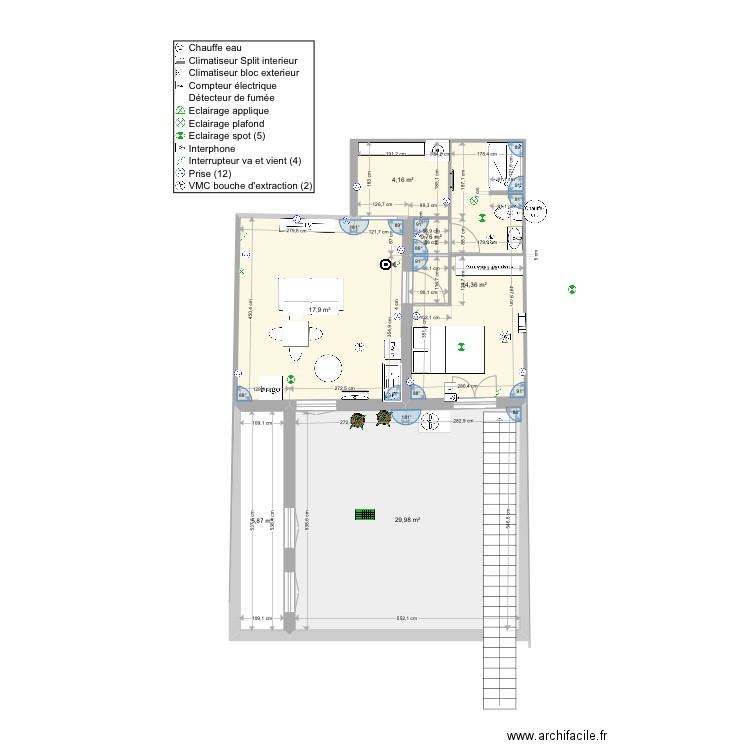 Appartement Jean Jaurès cuisine 82. Plan de 6 pièces et 73 m2