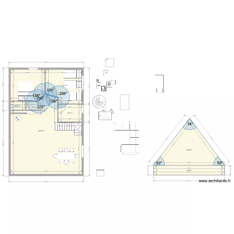 Maison en A de merde. Plan de 