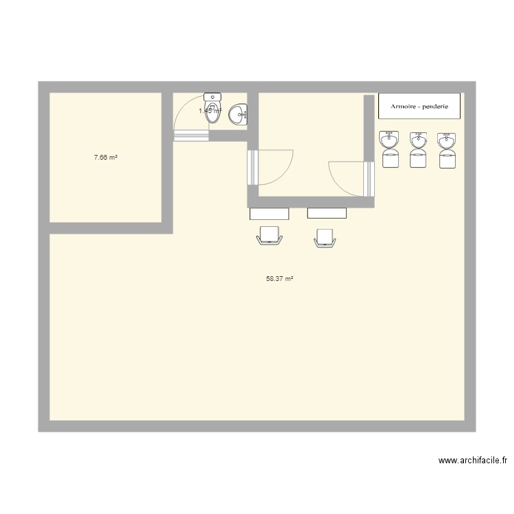 salon de coiffure. Plan de 0 pièce et 0 m2