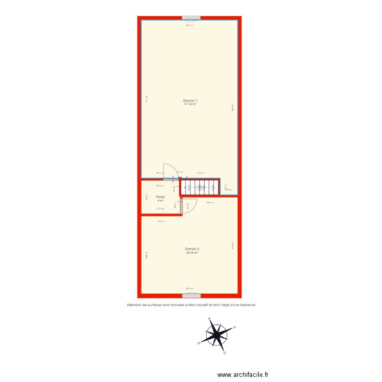 BI 4058 grenier côté. Plan de 0 pièce et 0 m2