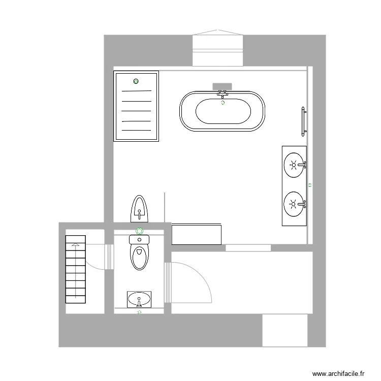 passage des tuyaux. Plan de 