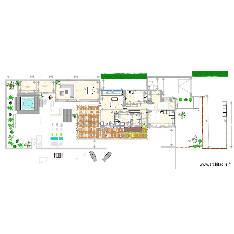 Plan Final avec terrasse et veranda Seconde option. Plan de 0 pièce et 0 m2