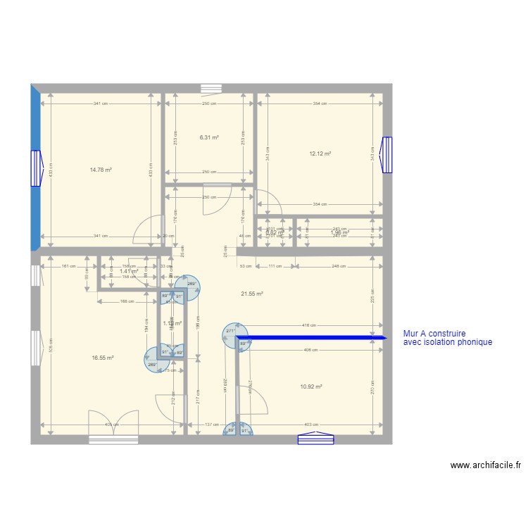 RP2 étage 1 apres. Plan de 0 pièce et 0 m2