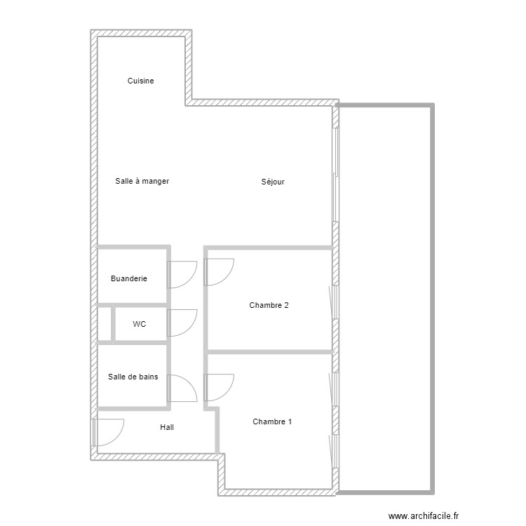 Dumont. Plan de 5 pièces et 80 m2