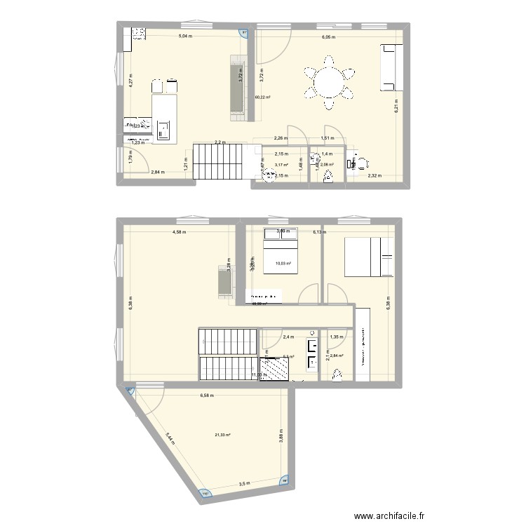 Numéro 7. Plan de 8 pièces et 174 m2