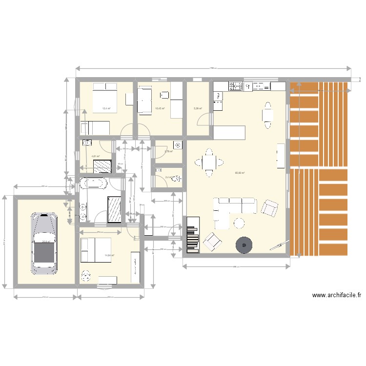 Maison Aigueboulette 2. Plan de 9 pièces et 139 m2
