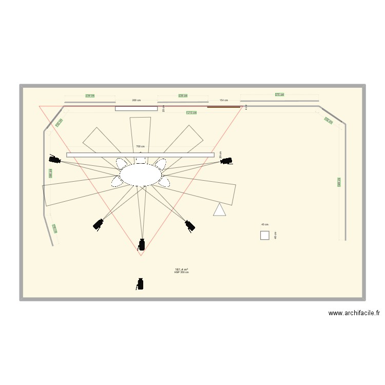 table ovale. Plan de 0 pièce et 0 m2