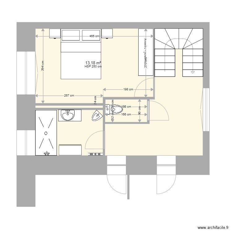 etage paimboeuf. Plan de 5 pièces et 32 m2
