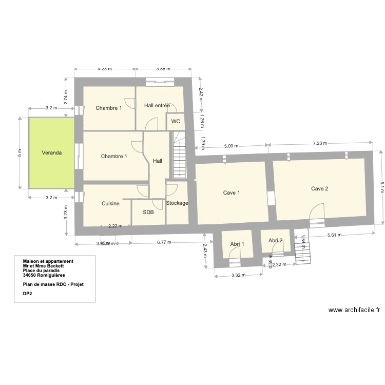 Beckett RDC Projet. Plan de 0 pièce et 0 m2