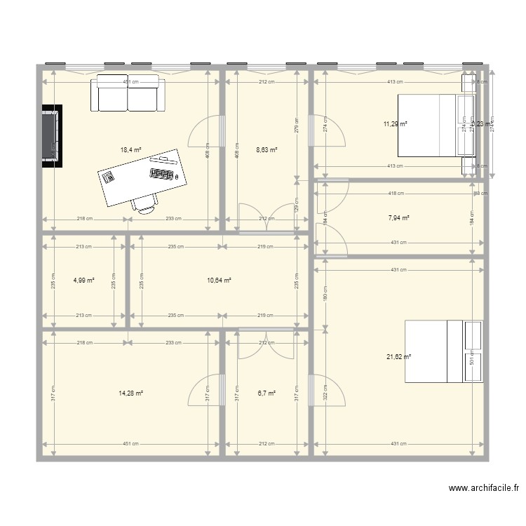 1er étage Anne Veaute. Plan de 0 pièce et 0 m2