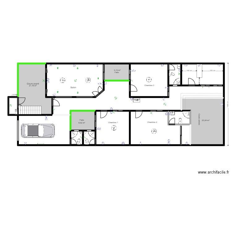 plan elec. Plan de 33 pièces et 458 m2