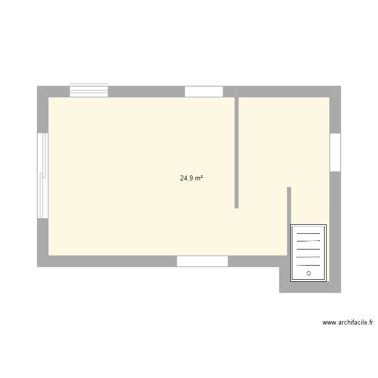 extention 1. Plan de 1 pièce et 25 m2