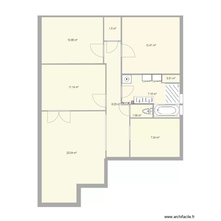Plan eastman id&eacute;e 1 sdb et toilettes caro. Plan de 