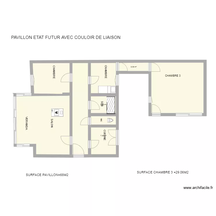 MAISON MODIFIE AVEC COULOIR . Plan de MAISON MODIFIE AVEC COULOIR . Plan de