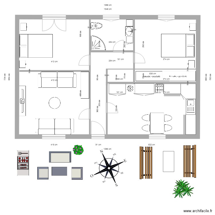 menager. Plan de 0 pièce et 0 m2