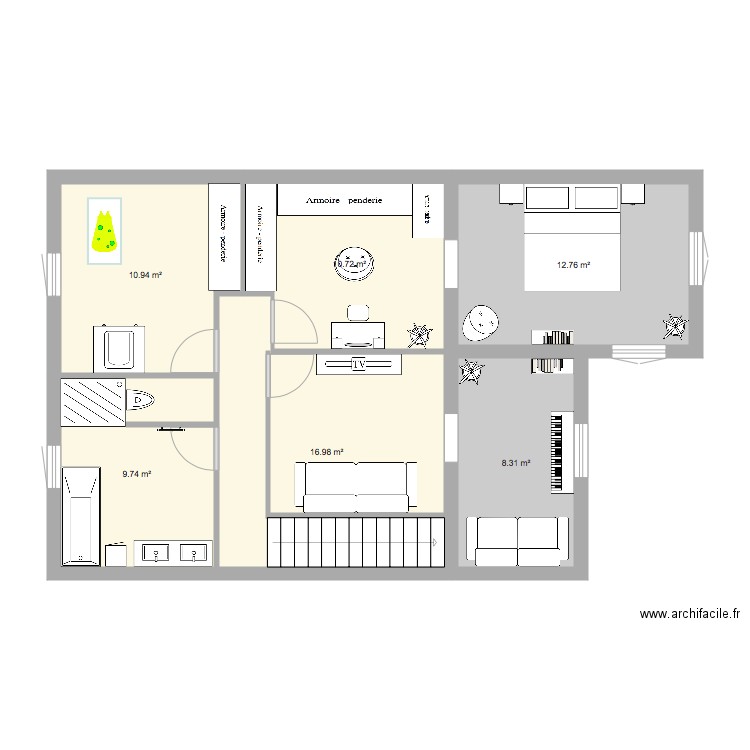 Projet extension Etage . Plan de 0 pièce et 0 m2