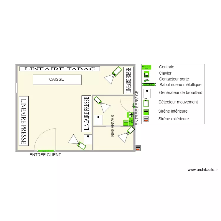 TABAC LE PLANAS ST MAMERT ALARME GENERATEUR. Plan de TABAC LE PLANAS ST MAMERT ALARME GENERATEUR. Plan de