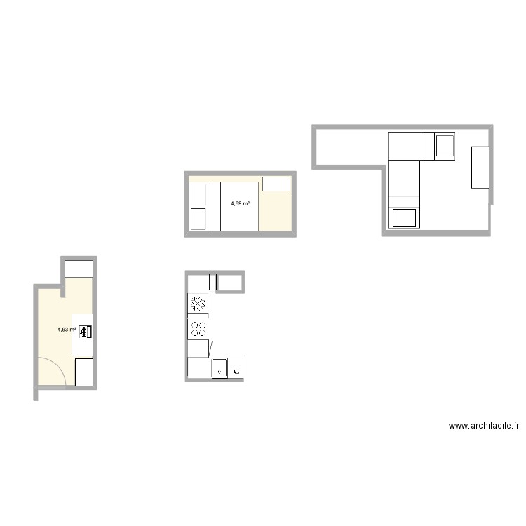 Plan Mezzanine. Plan de 2 pièces et 10 m2