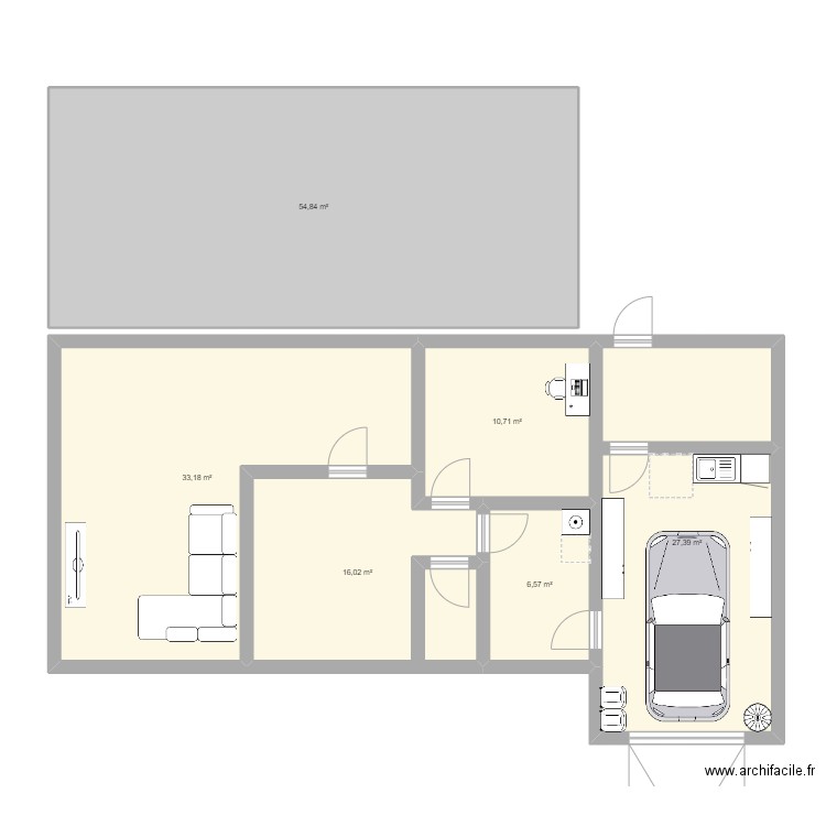 rez/garage version 1. Plan de 6 pièces et 149 m2