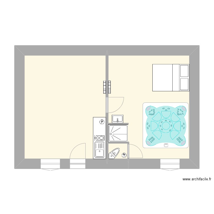 PAYET. Plan de 3 pièces et 44 m2