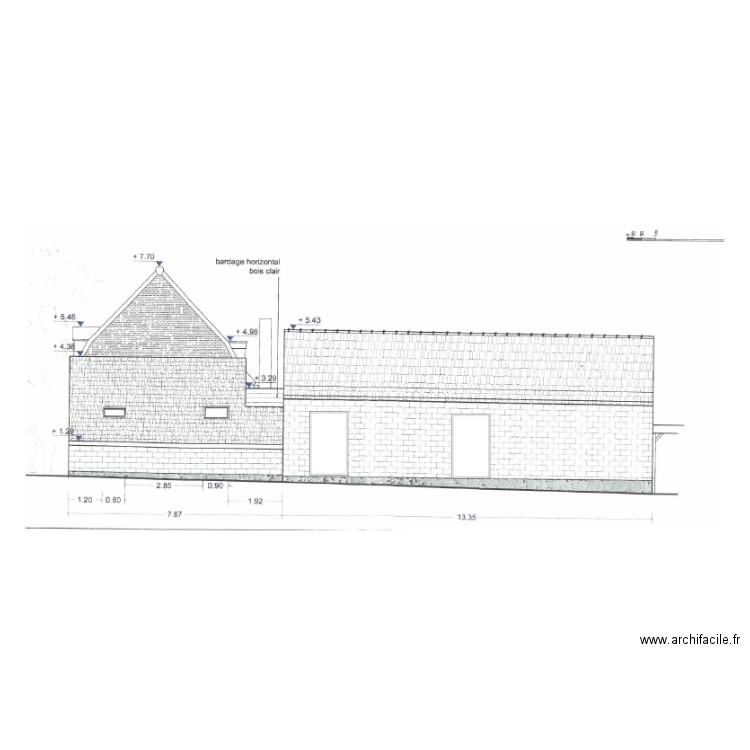 nouvelle facade exterieur grange. Plan de 0 pièce et 0 m2