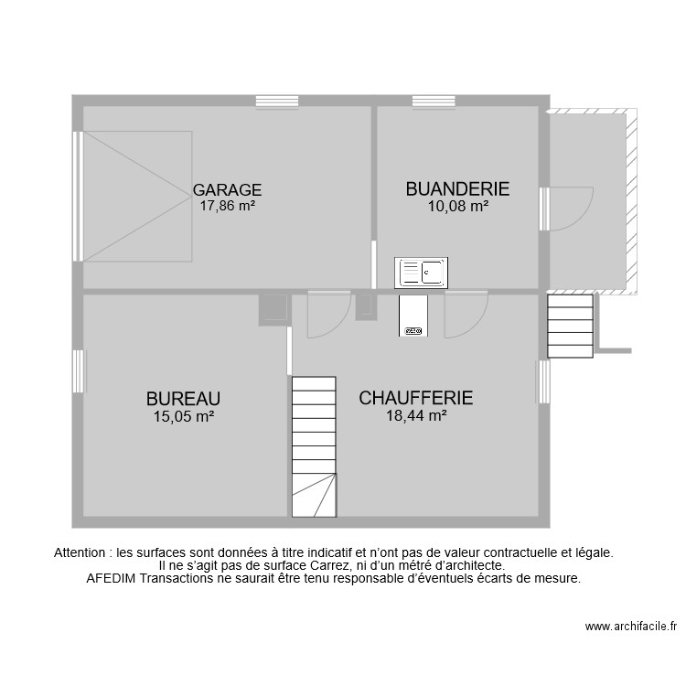 BI 8333 SOUS SOL. Plan de 7 pièces et 66 m2