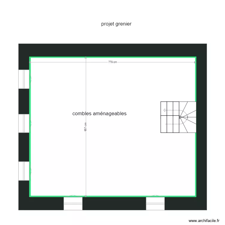 Letellier projet grenier. Plan de 