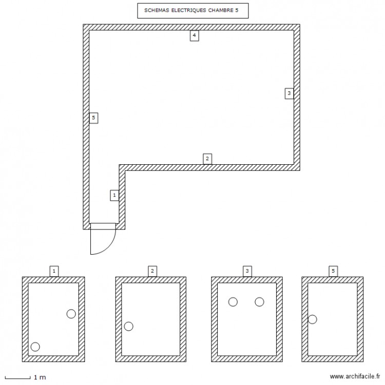 SCHEMAS ELECTRIQUES CHAMBRE 5. Plan de 0 pièce et 0 m2