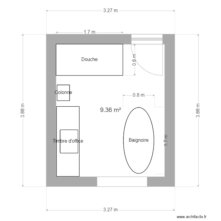 Salle de bains. Plan de 0 pièce et 0 m2