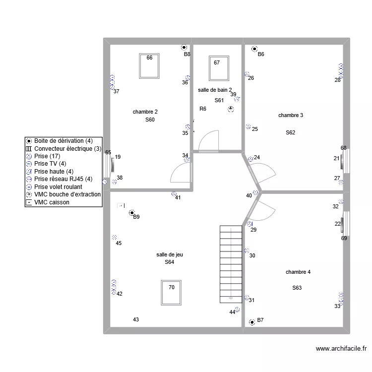 jerome prise de courant 1er etage. Plan de 
