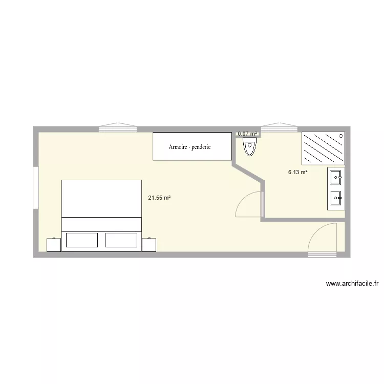 chambre parents. Plan de 