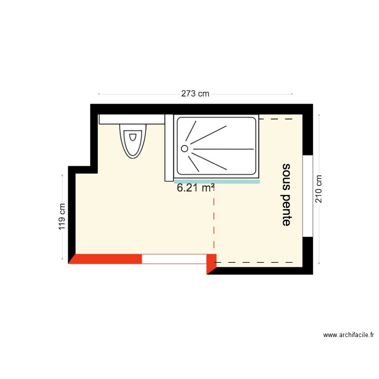 sdb etage ramier . Plan de 0 pièce et 0 m2