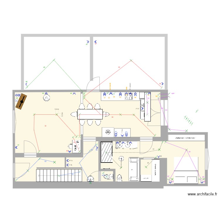 élec avec cablage. Plan de 0 pièce et 0 m2
