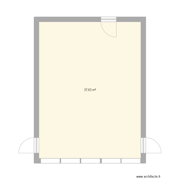 magasin. Plan de 1 pièce et 38 m2