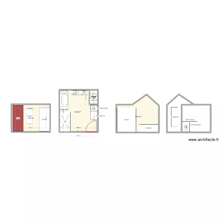 Salle de bains. Plan de 