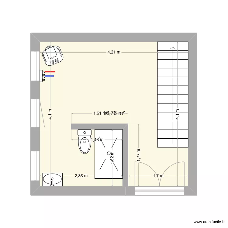 Duplexe &agrave; amenager. Plan de 1  et 17 m²