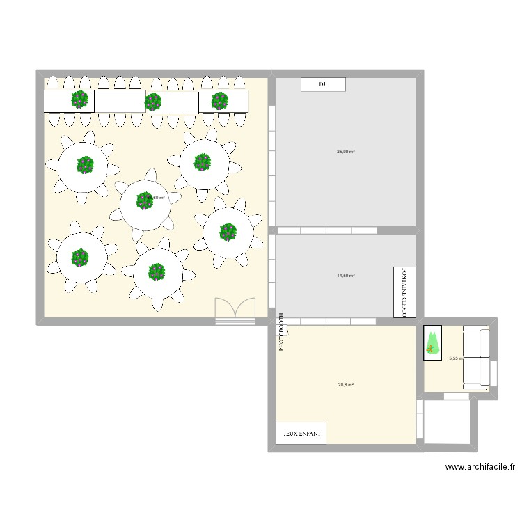 Plan mariage 2026. Plan de 5 pièces et 134 m2